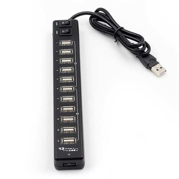 Høy kvalitet USB-hub 12 porter USB 3.0 Hub Multi USB Splitter Switch Høyhastighets dataoverføring for La