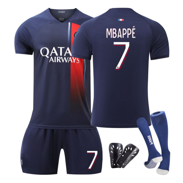 2324 Paris hemmatröja barn elever vuxen träning sportdräkt män och kvinnor Messi fotbollströja No number 3XL