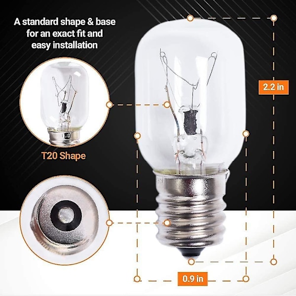 Ljuslampa 40w E17 125v Ersättningsdel - Exakt Passform För Mikrovågsugnar Och Lava - 3-pack