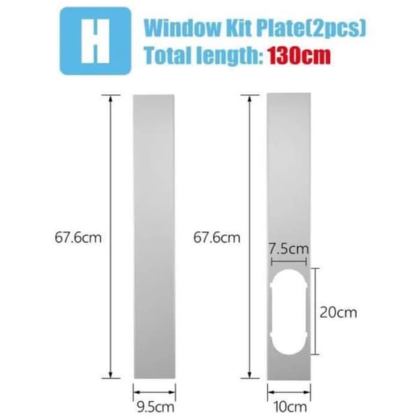 Luftkonditioneringsvindruta - Justerbar - Max längd 130cm - Vit