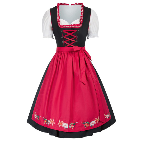 Vår og sommer Europeisk og amerikansk hushjelp ølklær kortermet strappy kjole damedress red L