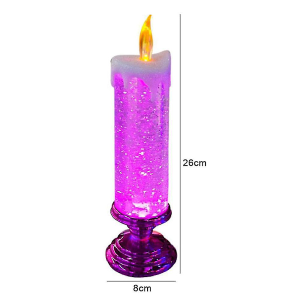 Julefestpynt Lys Stearinlys LED 7 Farger Glitter Flamme...
