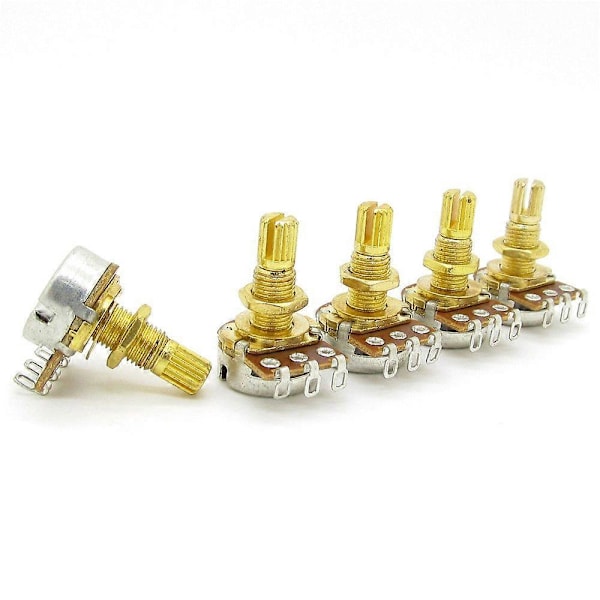 Gitarr Potentiometer Ljudvolym & Ton Potentiometrar Switch Kontroll A500k Delad Axel Taper Potentiometrar Guld Paket Med