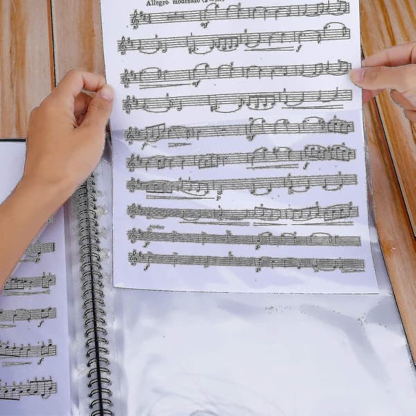 Musikmappe til noder A4-størrelse Papirhyldeopbevaring 30 lommer Clefs Plastik Koncert Kormappe-Yvan