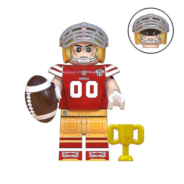 8 stk Rugby Player Series Minifigures Byggeklosser Kit, Eagles Ravens Chiefs Broncos Mini Action F