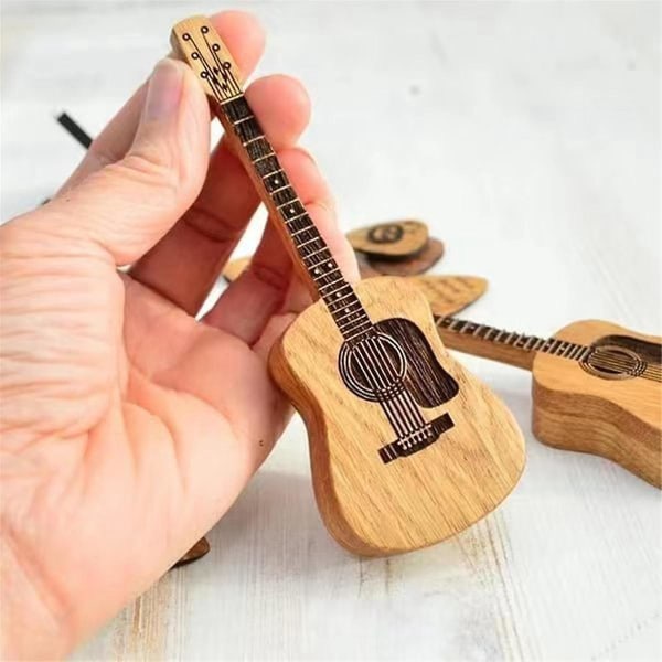 Akustisk gitarrplocklåda av trä med stativ Bärbar, handgjord gitarrplockningshållare