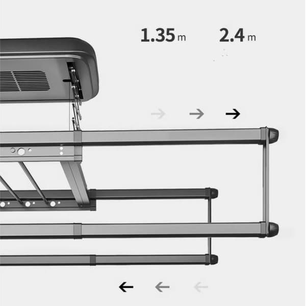 Pyyheteline - Kylpyhuone - Musta - 60cm - 3 tankoa - Vedenpitävä seinäliima