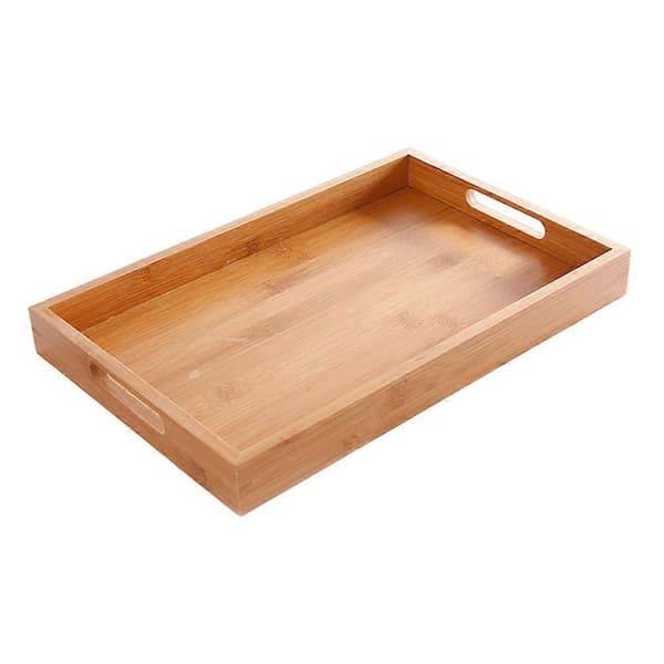 Bambus Serveringsbrett Rektangulær Husholdningsbruk Lys Brun 35x22cm Oppbevaring 1 stk