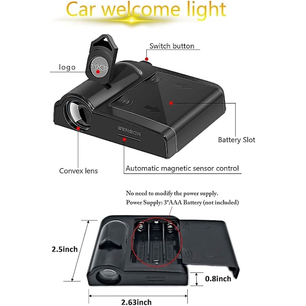 2 kpl Auton Ovien Valot Logon Projektor Batman Auton Ovien Projektor Valot Tervetuloa Kohteliaisuus Haamu Varjo Lamppu Universaali Langaton