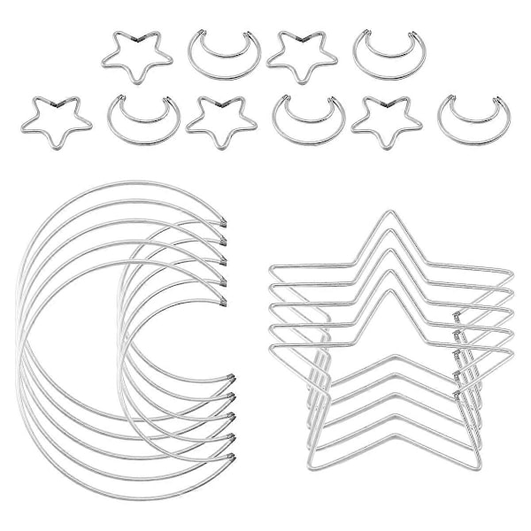 Måne Stjerne Drømmefanger Metal Bøjler Ringe Cirkel Macrame til DIY Håndværk Drømmefanger Fremstilling Hjem Væg