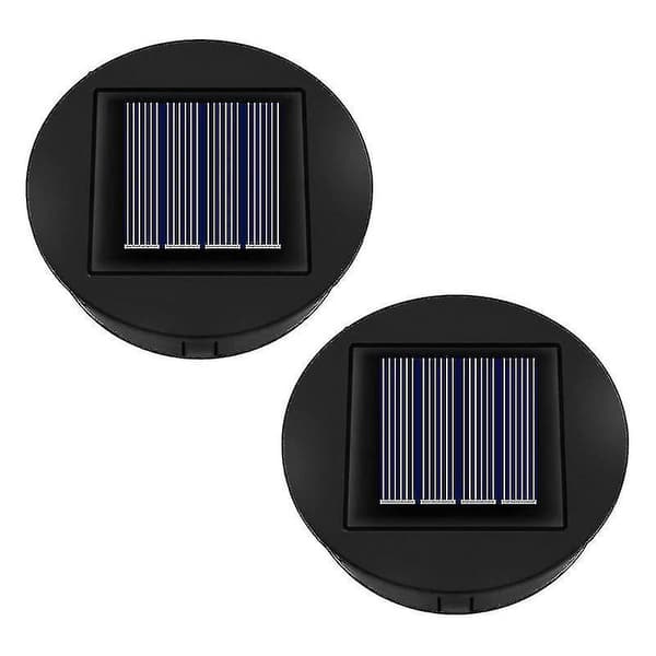 2 stk solcellelys erstatning topp enhet 8cm, erstatning solcellepanel for utendørs hagelanterne sol