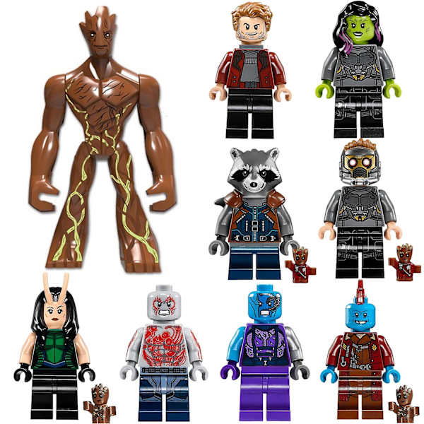 9 stk. Guardians of the Galaxy Minifigurer Byggeklodser Legetøj