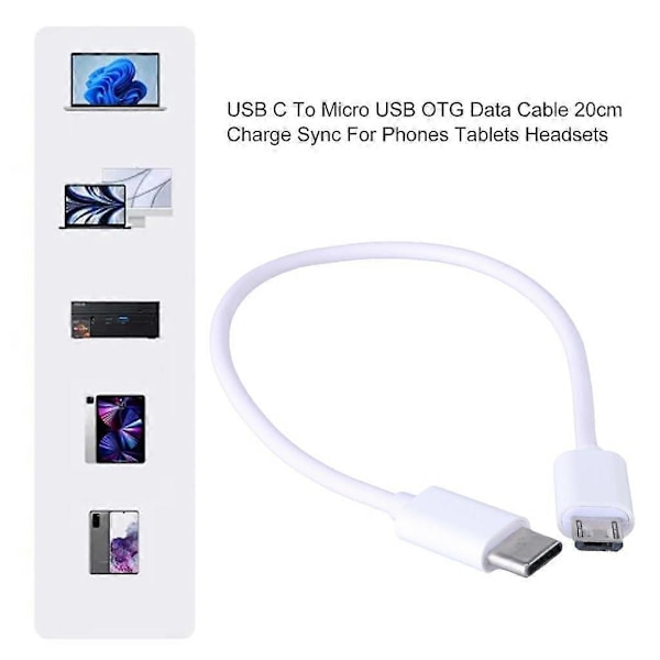 20 cm USB C til USB-kabel for rask dataoverføring og lading