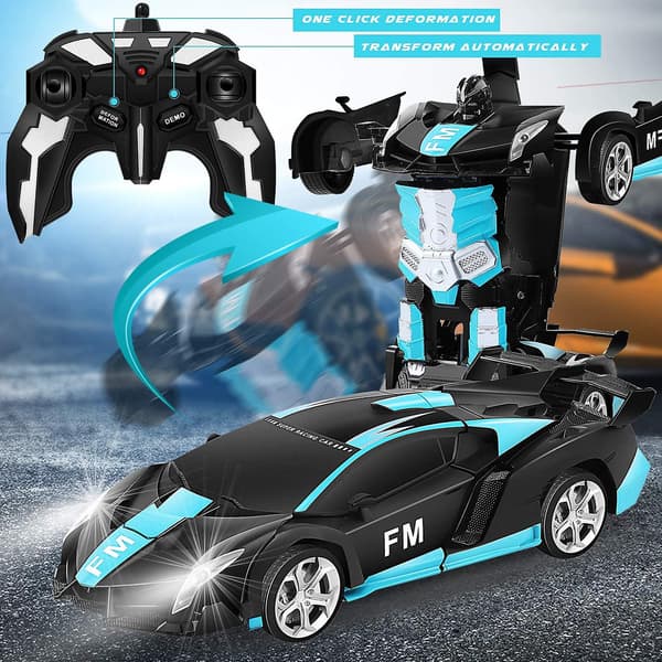 Transform Rc Bil Robot, uavhengig 2.4g Robot Deformasjon Rc Bil Leke Med En Knapp Transformasjon & 360 Hastighetsdrifting 1:18 Skala