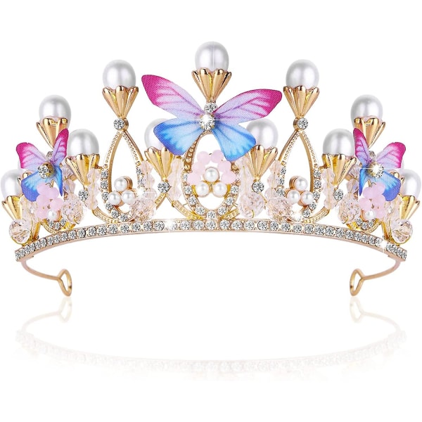 Princess S For Girls, Crystal Pearl Princess Crown, Butterfly Headband Cosplay Gift
