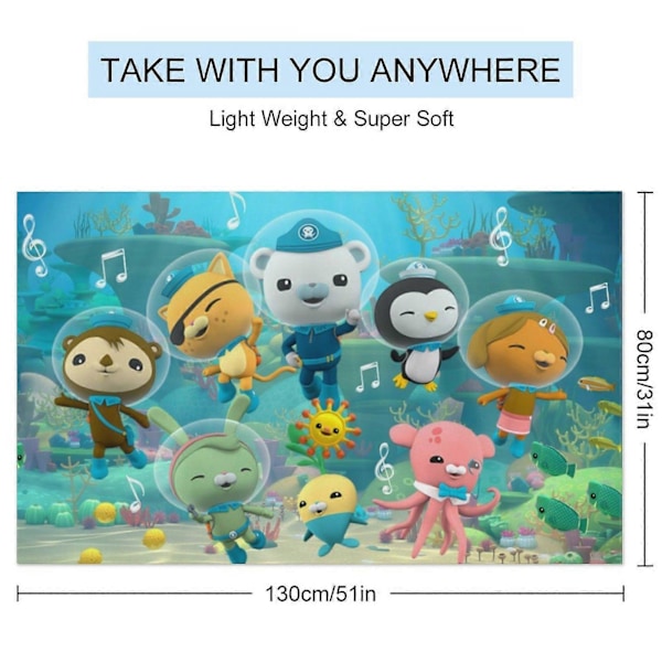 a291 Animerede Octonauts Hurtigtørrende Strandhåndklæde Mikrofiber Blødt Absorberende Badehåndklæde til Badeværelse Brusebad Pool Svømning Gym Lejr Rejse til Børn Og