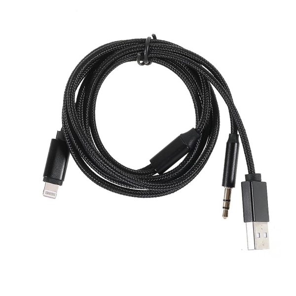 Lyn til 3,5 mm + USB ladelyd AUX-adapterkabel for iPhone iPad