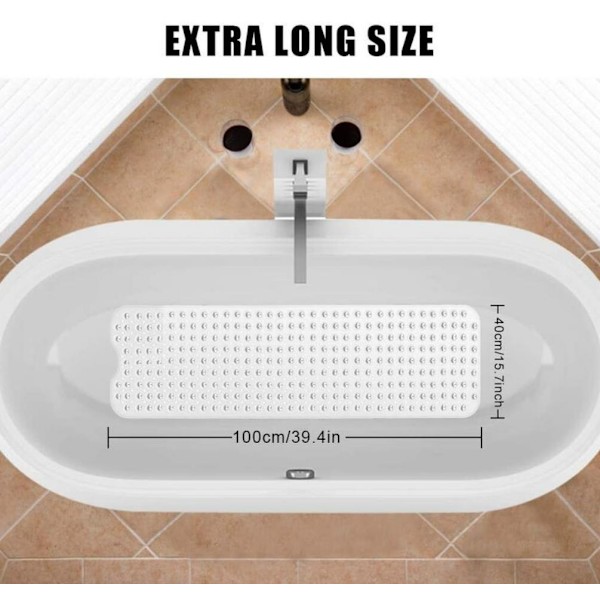 Badekar skridsikker tæppe PVC-100*40cm lys farve 1 stk