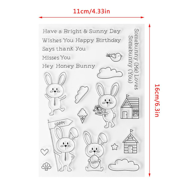 Klart stempel silikone seglark ønsker Kanin gør det selv Scrapbog Craft Card Album S41