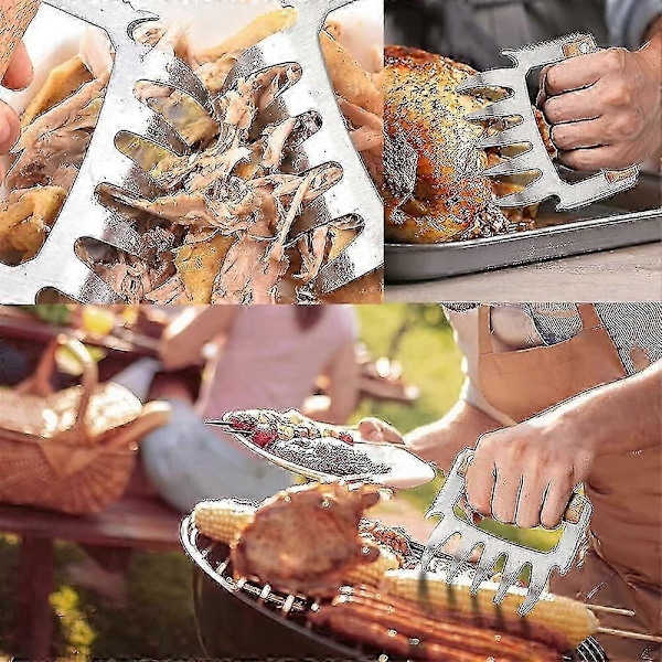 Multifunktionell Köttseparator (2 st, Träfärg) - Perfekt Tillbehör för Fläskklösgrillning och Köttskärning