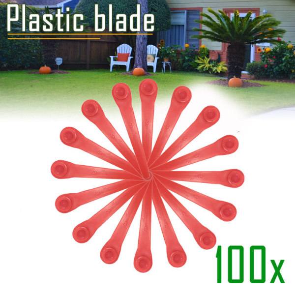 L70 sekskantet plastikblade til blomsterplæneklippertrimmer plastikblade - røde, 100 stk.
