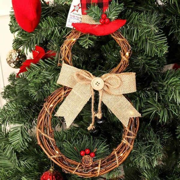 Christmas Wreath Ornament Glow - Round Vine Ring