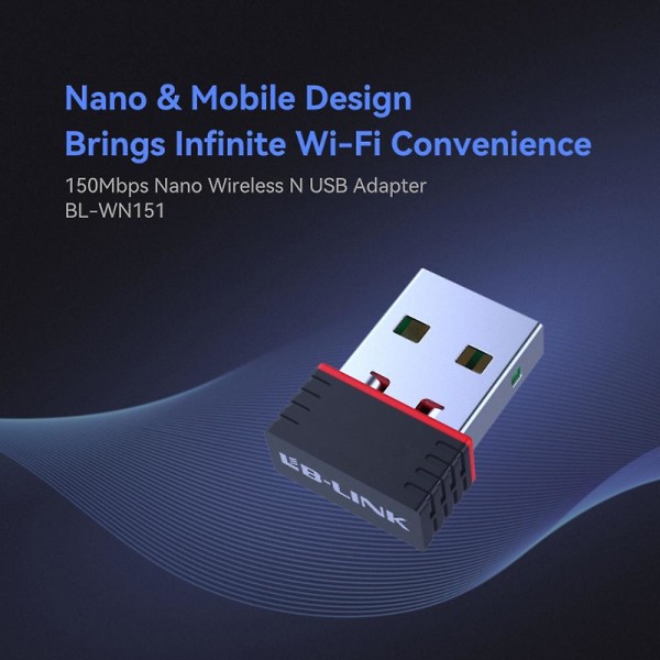 LB-LINK BL-WN151 150M trådløst nettverkskort WiFi-mottaker USB-adapter-sender