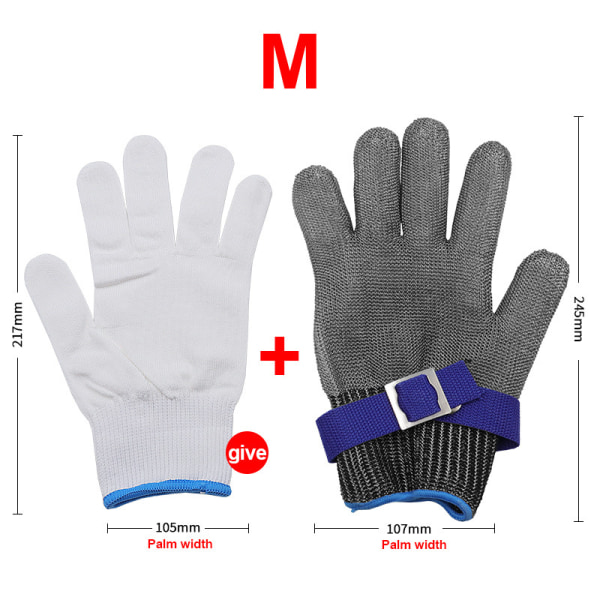 Skärbeständiga handskar i rostfritt stål Säkerhetsarbetshandske nivå 5 skydd (M )