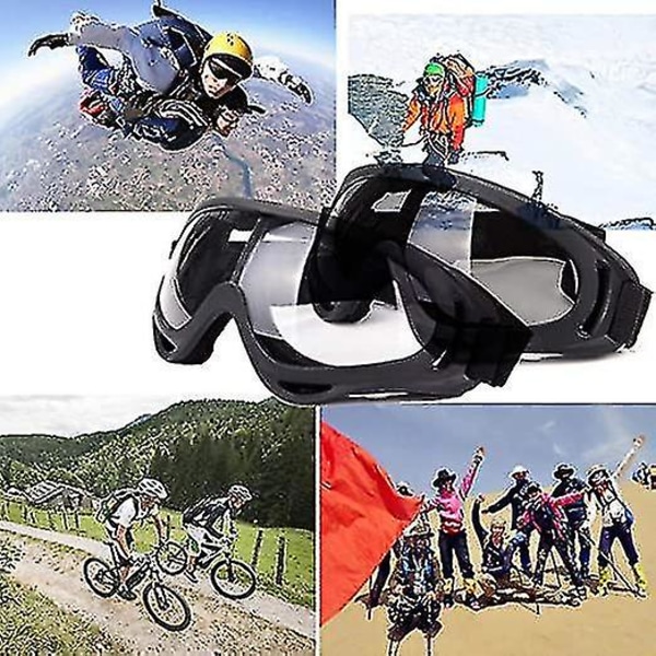 Unisex-briller - Vindtætte - UV-beskyttelse - Til ski, cykling, motorcykel og snescooter