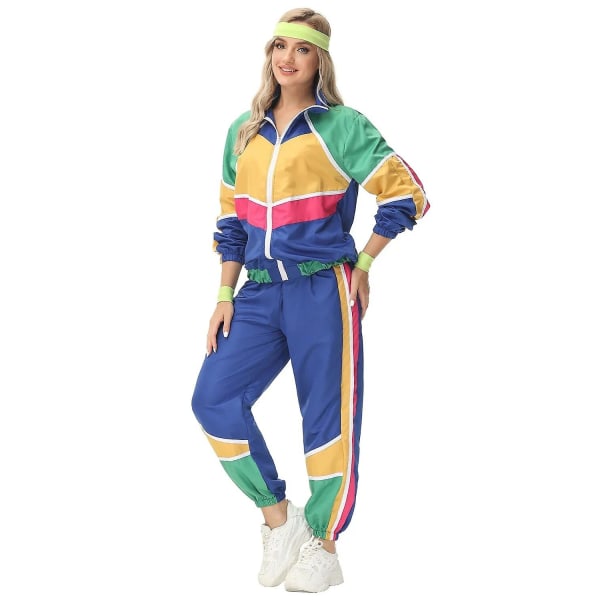 Aikuisten retro 60-70-luku Hippiparit Vaatteet Rock Disco-asut Puku Halloween Cosplay-asu Carnival Party Fancy Mekko Women XL