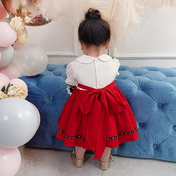 Baby Princess Mekko Lasten Oktoberfest Prinsessa Puvut Saksalaiset Lapset Baby Olut Maid Heidi Puku Baijerin Dirndl Mekko Dress 6T