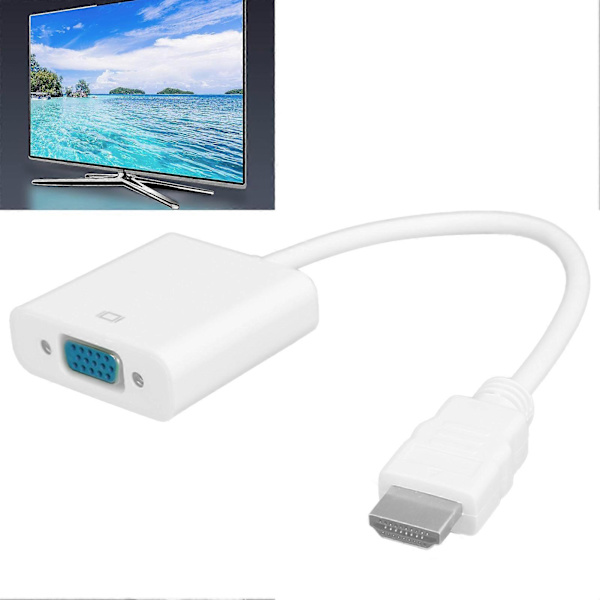 HD Multimedia Interface til VGA Adapter Konverter Kabel til Computer Laptop Skærm Projektor