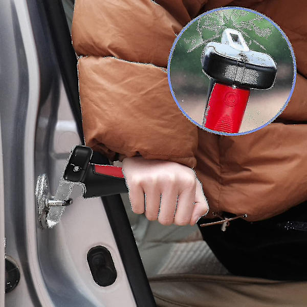 Fordon Stödhjälp Käpp Greppstång 3-i-1 Bildörr Lås Assist Greppstång Med Säkerhetsbälteskärare Och Fönsterbrytare Bärbar Fordon Stödhjälp För