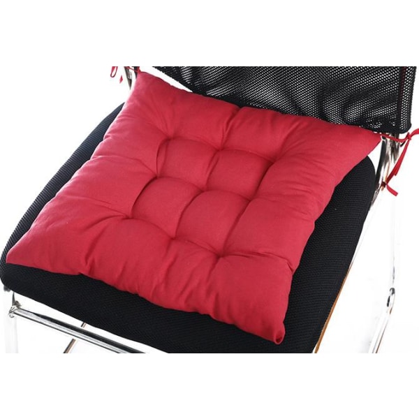 Neliönmuotoinen tuolityyny Koti puuvillatyyny Vanhusten vapaa-ajan tyyny - punainen, 40*40*5cm, 2kpl