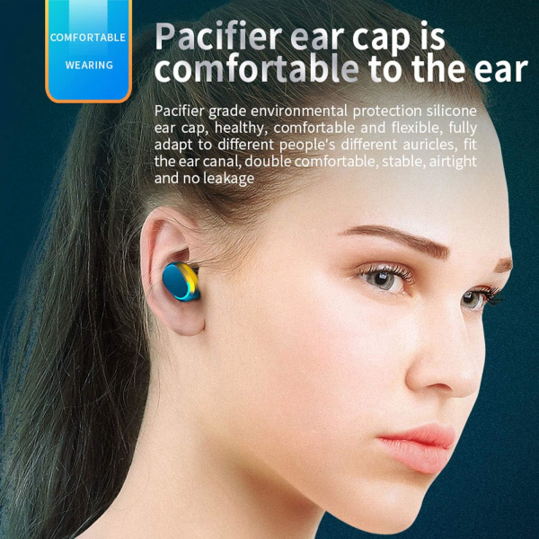 Trådlösa öronsnäckor Bluetooth 5.0 hörlurar, IPX7 vattentäta YIY SMCS.9.27