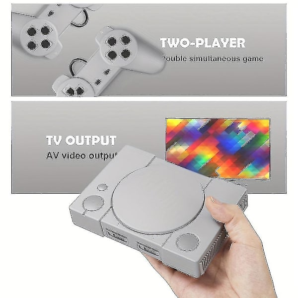 Klassisk 8-bitars PS1 Mini Spelkonsol Tvåspelar-Battle Spelkonsol Med Inbyggda 620 Spel