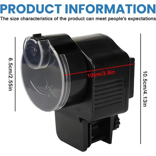 Automatisk fiskefoderdispenser: 60 ml. Automatisk fiskefoderdispenser. Automatisk fiskefoderdispenser til piller og strimler. Til