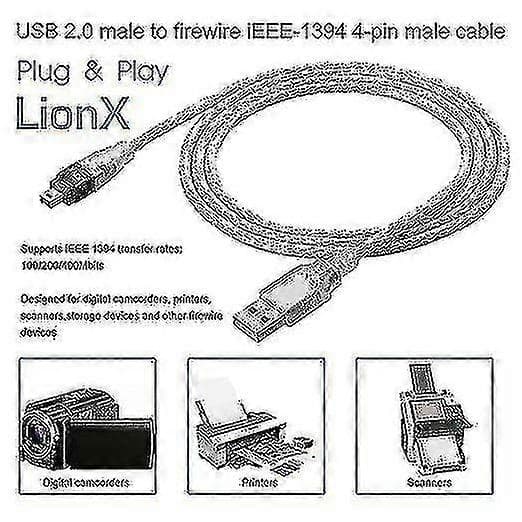 Uusi Data DV -kaapeli USB - IEEE 1394 4-nastainen adapteri I- High PC