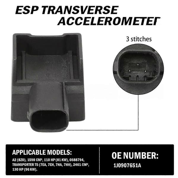 Bil Yaw Rate Sensor ESP Sensor Accelerometer 1J0907651A för Golf A3 TT Seat 1J0 907 651A
