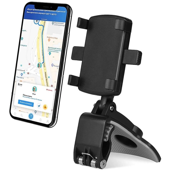 Universell 360° Telefon Bilhållare Instrumentbräda Fäste Multifunktion Telefonställ för 3-6,5 Tums Mobil