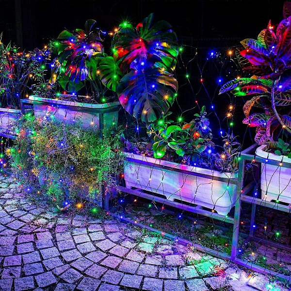 Julelysnett med LED, 3 x 2m Koblebare Mesh-lys, Juledekorasjoner for Innendørs Utendørs Busk Hage Dekor