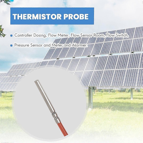 2-tråds Pt1000 Temperatursensor Termistor Silikongelbelagd 1,5 meter Sond 45mm X 5mm -50-180