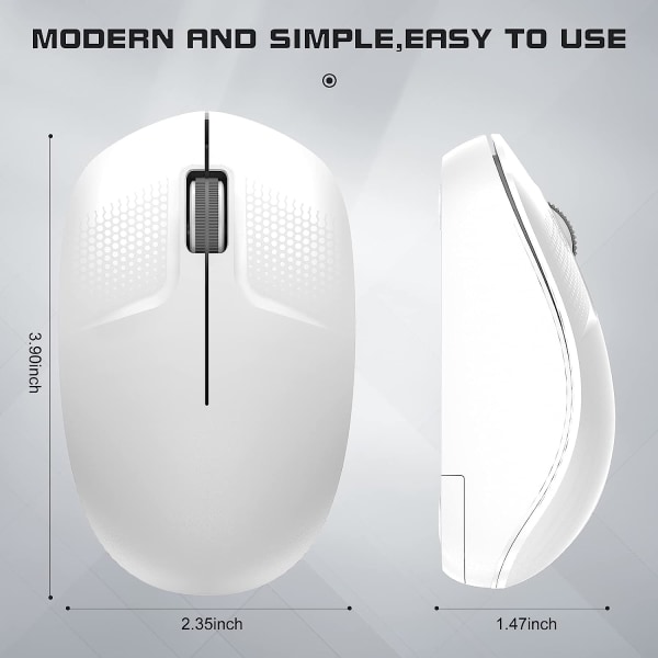 Slank trådløs mus, 2,4G Silent Laptop-mus med Nano-mottaker, (Rose Gold)
