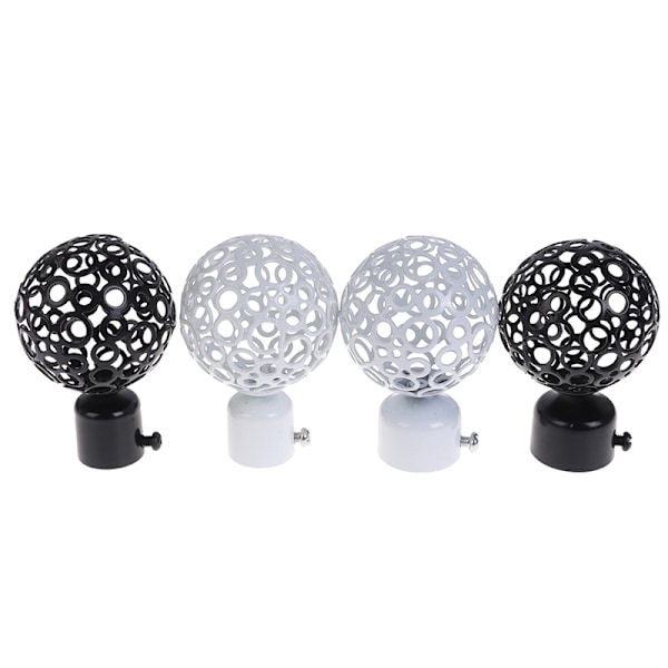 2st 22mm 28mm Dia Draperi Gardinstänger Järnändar Caps Finials Vit