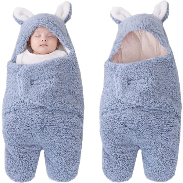 Unisex babysvøbtæppe, sovepose med splitben Nyfødt 6M 【Ca. 1-3 måneder】 Blå