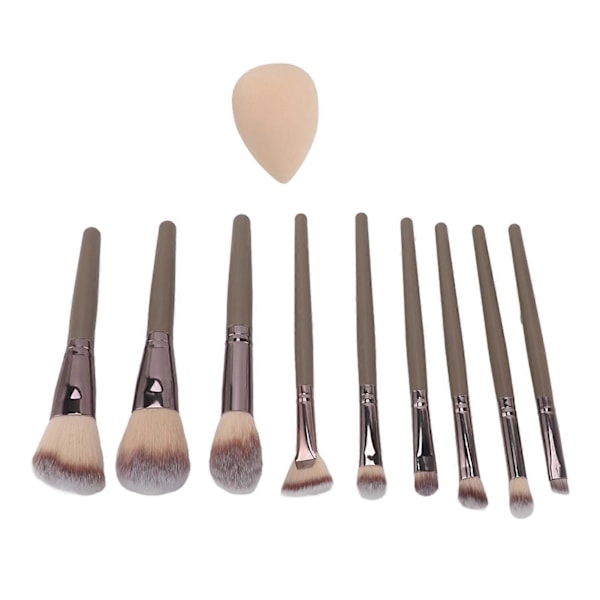 9 st Sminkborstar Set Foundation Puder Concealers Ögonskuggor Borstar Svamp Syntetiska Sminkborstar