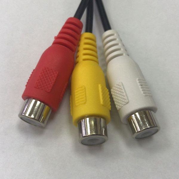 2,5 mm Mini Av Han til 3 RCA Hun M/F Audio Video Kabel Stereo Jack Adapterledning