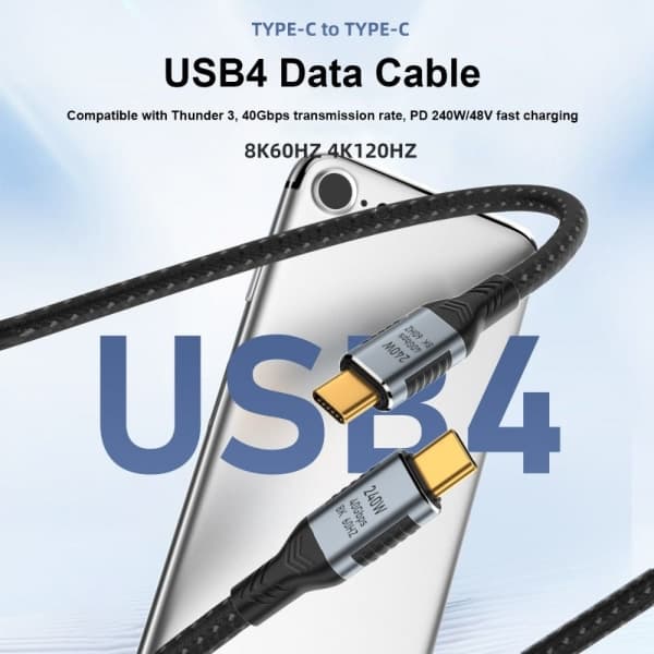 USB-C till Type C-kabel USB 4.0 Gen 3 1.8M 1.8m