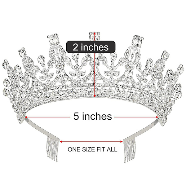 Dronning Elizabeth Rhinestone Krystall Bryllup Pageant Prom Tiara Krone Replika, Dronningkrone For Kvinner Jenter Tiara For Bryllup Halloween Fødselsdag
