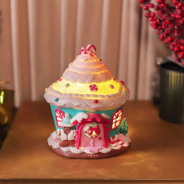 Lera Slott Julby Julparty Resin Slott Ljussatt Pepparkakshus Jul Ljussatta Hus Juldekorationer Kontor Cartoon Mjuk Lera